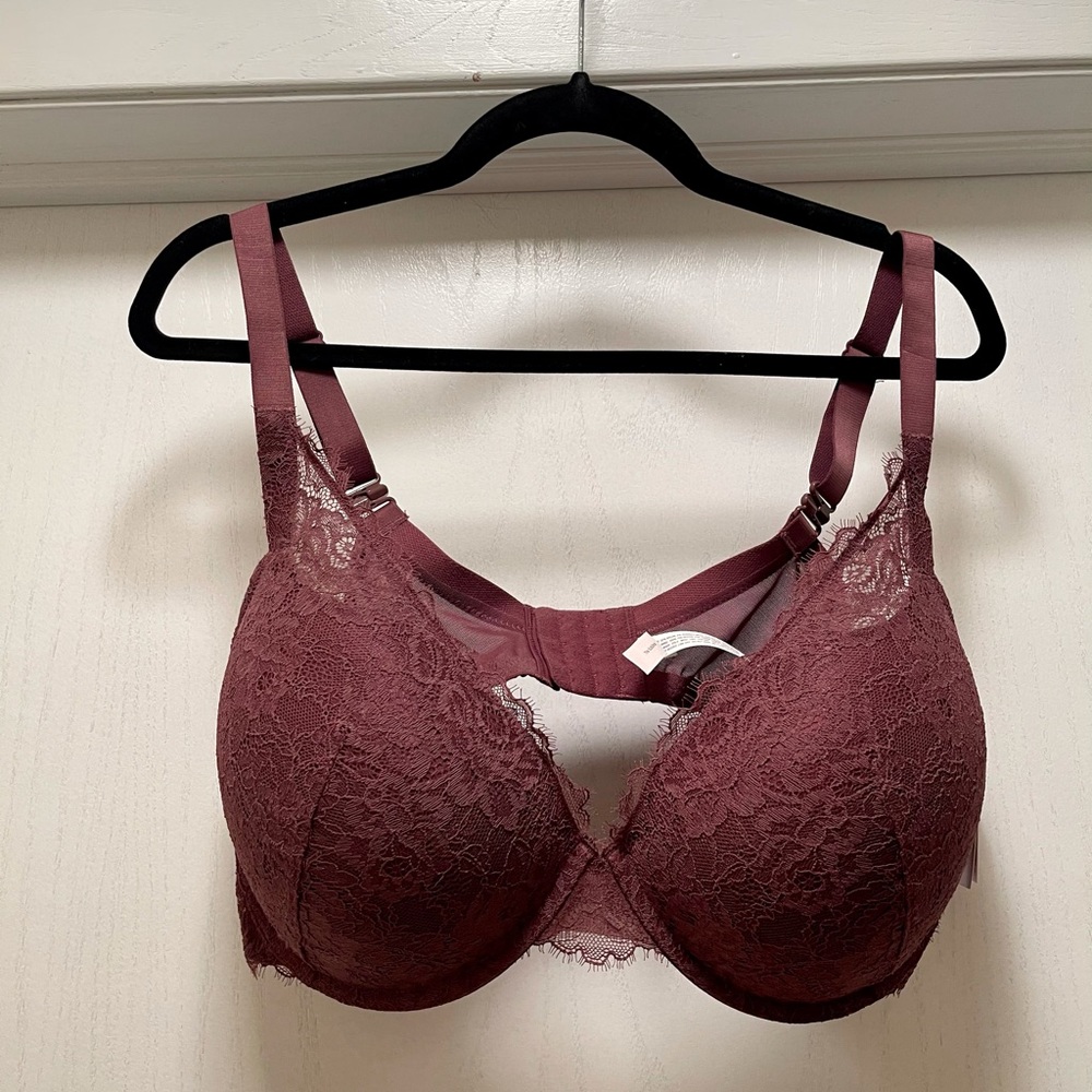 NWT Auden Purple Lace Push Up Bra 42DD 42E